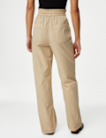 Pure Cotton Straight Leg Ankle Grazer Trousers
