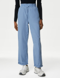 Pure Cotton Straight Leg Ankle Grazer Trousers