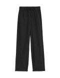 Pure Cotton Straight Leg Ankle Grazer Trousers