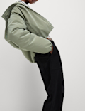 Denim Jersey Straight Leg Trousers