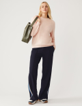 Side Stripe Wide Leg Trousers