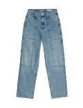 Mid Rise Cargo Ankle Grazer Jeans