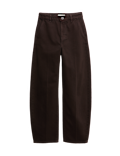 Pure Cotton Crease Front Barrel Leg Trousers
