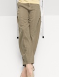 Pure Cotton Crease Front Barrel Leg Trousers