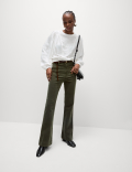 Cord Patch Pocket Tea Dyed Flared Trousers