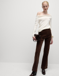 Cord Patch Pocket Tea Dyed Flared Trousers