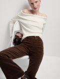 Cord Patch Pocket Tea Dyed Flared Trousers