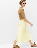 Hanky Hem Midi Skirt