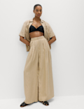 Pure Linen Wide Leg Trousers
