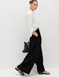 Pure Linen Wide Leg Trousers