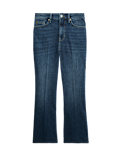 High Waisted Slim Flare Cropped Jeans