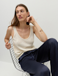 Satin Drawstring Wide Leg Trousers