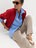 Satin Drawstring Wide Leg Trousers