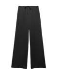 Satin Drawstring Wide Leg Trousers