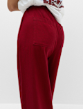 Linen Rich Drawstring Wide Leg Trousers