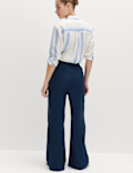 Linen Rich Drawstring Wide Leg Trousers