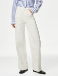 High Waisted Smart Wide Leg Jeans