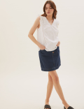 Pure Cotton Plain Regular Fit Skirt
