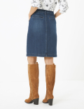 Denim Utility Midi Skirt