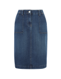 Denim Utility Midi Skirt