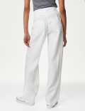 Pure Linen Straight Leg Trousers