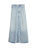 Denim Maxi A-Line Skirt