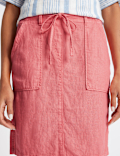 Linen Rich Elasticated Waist Mini Skirt
