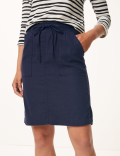 Linen Rich A-Line Skirt