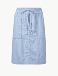 Linen Rich A-Line Skirt