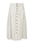 Pure Linen Checked A-Line Midi Skirt