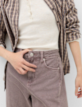 Mid Rise Barrel Jeans