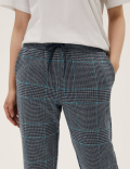 Jersey Checked Tapered Trousers