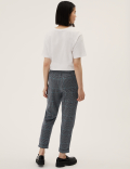 Jersey Checked Tapered Trousers