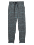 Jersey Checked Tapered Trousers