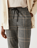 Jersey Checked Tapered Trousers