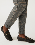 Jersey Checked Tapered Trousers