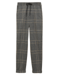 Jersey Checked Tapered Trousers