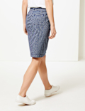 Cotton Rich Striped A-Line Skirt