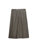 Leather Look Midi A-Line Skirt