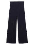 Jersey Metallic Wide Leg Trousers