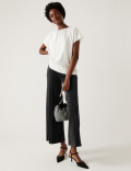 Jersey Metallic Wide Leg Trousers