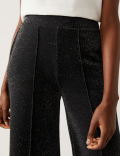 Jersey Metallic Wide Leg Trousers