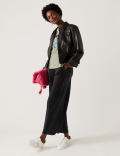 Jersey Metallic Wide Leg Trousers