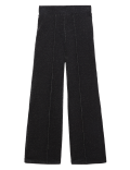 Jersey Metallic Wide Leg Trousers