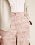 Tencel&trade; Rich Cargo Camo Cropped Trousers