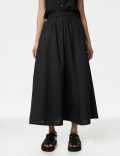Pure Cotton Midi Skirt