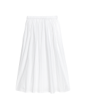 Pure Cotton Midi Skirt