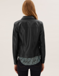 Faux Leather Trucker Jacket