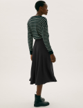 Crepe Midi Circle Skirt