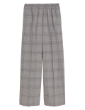 Checked Wide Leg Trousers
